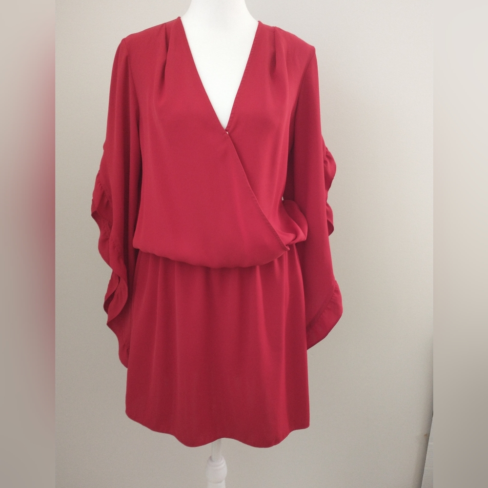 Amanda Uprichard Red Ruffled Feminine Red Dress S